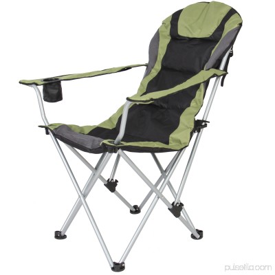 Best Choice Products Deluxe Padded Reclining Camping Fishing Beach Chair With Portable Carrying Case